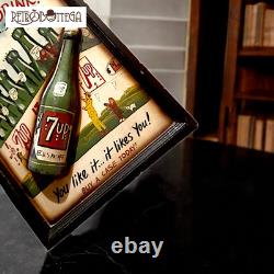 Very rare vintage 3D wooden sign advertising 7 Up soft drink