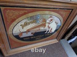 Victor His Masters Voice Nipper Dog Wall Mirror Sign Rare Vintage Advertising