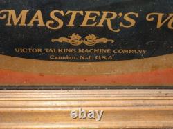 Victor His Masters Voice Nipper Dog Wall Mirror Sign Rare Vintage Advertising