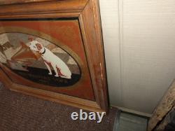 Victor His Masters Voice Nipper Dog Wall Mirror Sign Rare Vintage Advertising