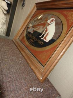 Victor His Masters Voice Nipper Dog Wall Mirror Sign Rare Vintage Advertising
