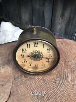 Vintage 1920/30 rare NOVELTY BISCUIT TIN CLOCK mantel Chinese cloisonné oriental