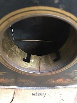 Vintage 1920/30 rare NOVELTY BISCUIT TIN CLOCK mantel Chinese cloisonné oriental