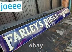 Vintage 1930's Farleys Rusks For Baby Large Rare Original 2 Piece Enamel Sign