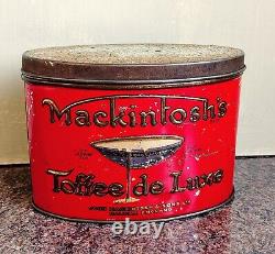Vintage 1930s Mackintosh's Toffee De Luxe Tin Rare Confectionery Antique Retro