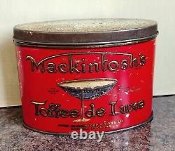Vintage 1930s Mackintosh's Toffee De Luxe Tin Rare Confectionery Antique Retro
