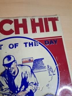 Vintage 1930s Pinch Hit Baseball Sign Original Rare Metal Tobacco Tin