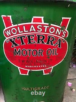 Vintage 1940's / 50's Wollaston's'Xterra' 5 gallon oil drum. Very rare