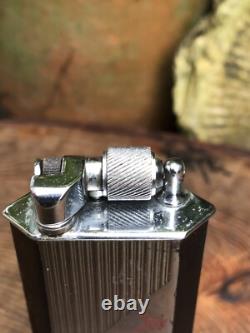 Vintage 1940's Mcmurdo chrome table petrol lighter rare Slumberland advertising