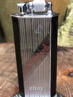 Vintage 1940's Mcmurdo chrome table petrol lighter rare Slumberland advertising