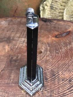 Vintage 1940's Mcmurdo chrome table petrol lighter rare Slumberland advertising