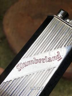 Vintage 1940's Mcmurdo chrome table petrol lighter rare Slumberland advertising