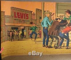 Vintage 1950 Levi's Poster For Store Paper Banner Very Rare