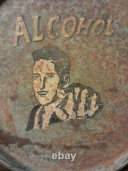 Vintage 1950s Alcohol Sign Handpainted Large Metal Bar Advertising Display Rare