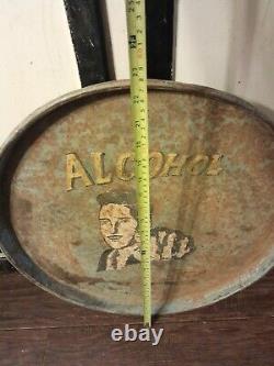 Vintage 1950s Alcohol Sign Handpainted Large Metal Bar Advertising Display Rare