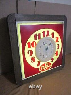 Vintage 1960's DR. PEPPER WALL CLOCK LIGHTED SIGN 10- 2 -4 Advertisement RARE