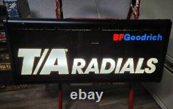 Vintage 1980's BFGoodrich T/A Radials Lighted Sign 29x13x4 Works RARE