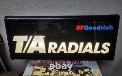 Vintage 1980's BFGoodrich T/A Radials Lighted Sign 29x13x4 Works RARE