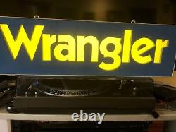 Vintage 80s Wrangler Jeans Neon Light Up Sign store Display ultra rare