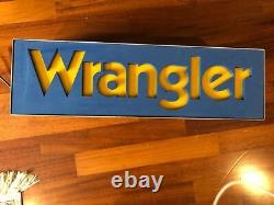 Vintage 80s Wrangler Jeans Neon Light Up Sign store Display ultra rare