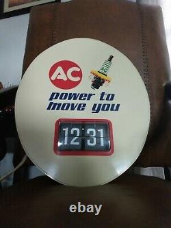 Vintage AC Spark Plug Flip Number Clock RARE Clock