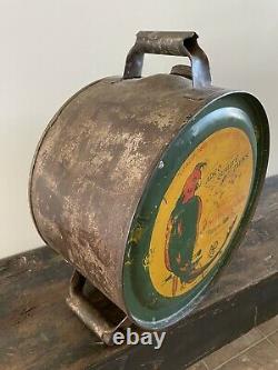 Vintage ADCO Polly Parrot Rocker Oil 5 Gallon Can Rare Orig Sedalia Missouri USA