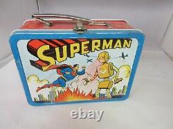 Vintage Advertising 1954 Superman Tin Lunch Box Rare Find G-210