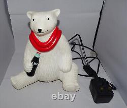 Vintage Advertising Coca Cola plastic polar bear table lamp- Rare and working