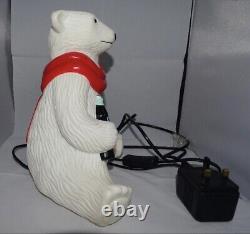 Vintage Advertising Coca Cola plastic polar bear table lamp- Rare and working