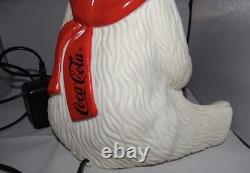 Vintage Advertising Coca Cola plastic polar bear table lamp- Rare and working