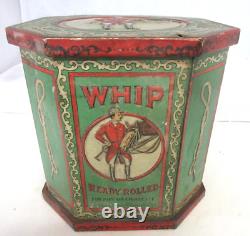 Vintage Advertising Empty Whip Rare Canister Tobacco Tin 968-d