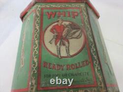 Vintage Advertising Empty Whip Rare Canister Tobacco Tin 968-d