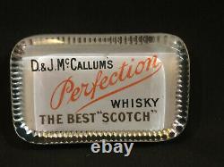 Vintage Advertising Glass Paperweight D & J Mccallum's Scotch Whisky London Rare