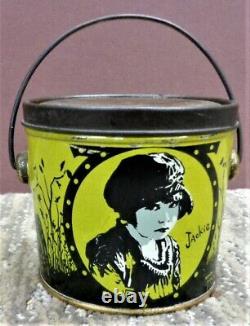 Vintage Advertising Jackie Coogan Foss Chocolate Tin Litho Candy Pail Rare