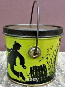 Vintage Advertising Jackie Coogan Foss Chocolate Tin Litho Candy Pail Rare