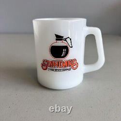 Vintage Advertising Milk Glass Standard Coffee Service Company Coffee Mug RARE