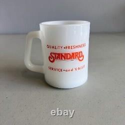 Vintage Advertising Milk Glass Standard Coffee Service Company Coffee Mug RARE