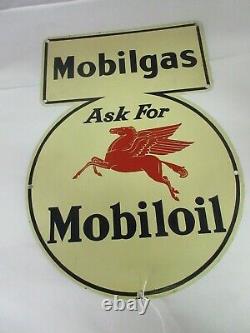 Vintage Advertising Mobil Gas Oil 1941 Garage Sign Very Rare Near Mint M-582