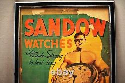 Vintage Advertising Print Sandow Watches Favre-Luba & Co Art Deco Style Man Rare