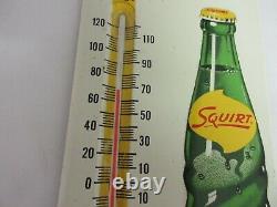Vintage Advertising Rare 1961 Squirt Soda Fountain Tin Store Thermometer B-440