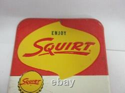 Vintage Advertising Rare 1961 Squirt Soda Fountain Tin Store Thermometer B-440