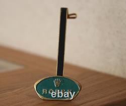 Vintage Advertising Rolex Watch Green And Gold Enamel Rare Collection
