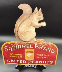 Vintage Advertising Sign Display Squirrel Peanut Butter Salted Peanuts Rare