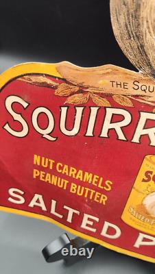 Vintage Advertising Sign Display Squirrel Peanut Butter Salted Peanuts Rare