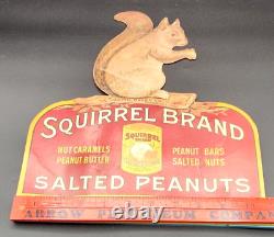 Vintage Advertising Sign Display Squirrel Peanut Butter Salted Peanuts Rare