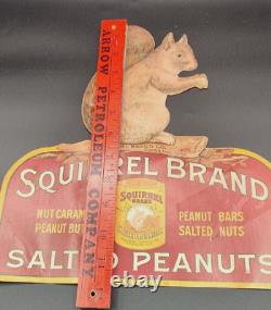 Vintage Advertising Sign Display Squirrel Peanut Butter Salted Peanuts Rare