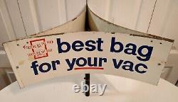 Vintage Advertising Store Display Sign 3-Sided Blue Lustre Vacuum Bags Rare