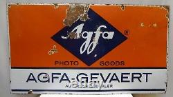 Vintage Agfa Photo Goods Advertisement Sign Enamel Porcelain Rare Collectibles