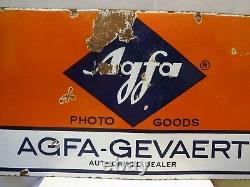 Vintage Agfa Photo Goods Advertisement Sign Enamel Porcelain Rare Collectibles