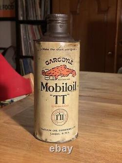 Vintage Antique Rare Original Mobiloil Vacuum Oil TT Gargoyle Oil Can